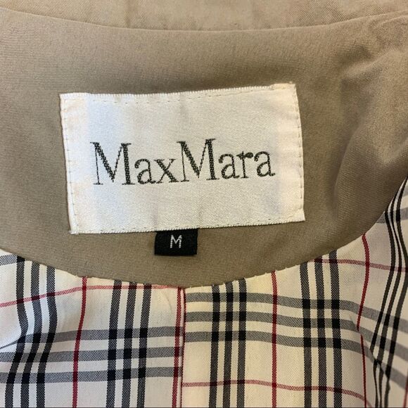 Tan brown beige short trenchcoat size medium - Picture 10 of 11